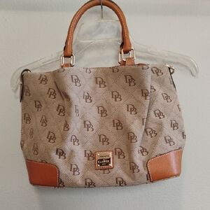 Dooney & Bourke Beige and Brown Satchel